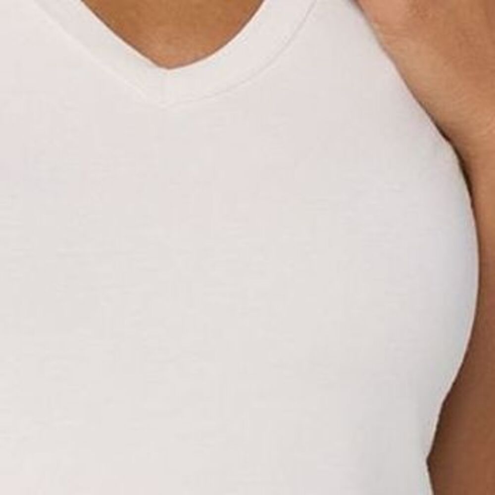 Barefoot Dreams Women's Top Sz L Modal V-Neck Tee White - Picture 2 of 4